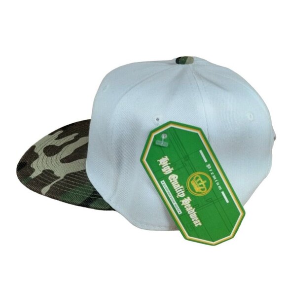 Crown Wsted Youth Classic Snapback Baseball Cap White and Camo New - Picture 2 of 9